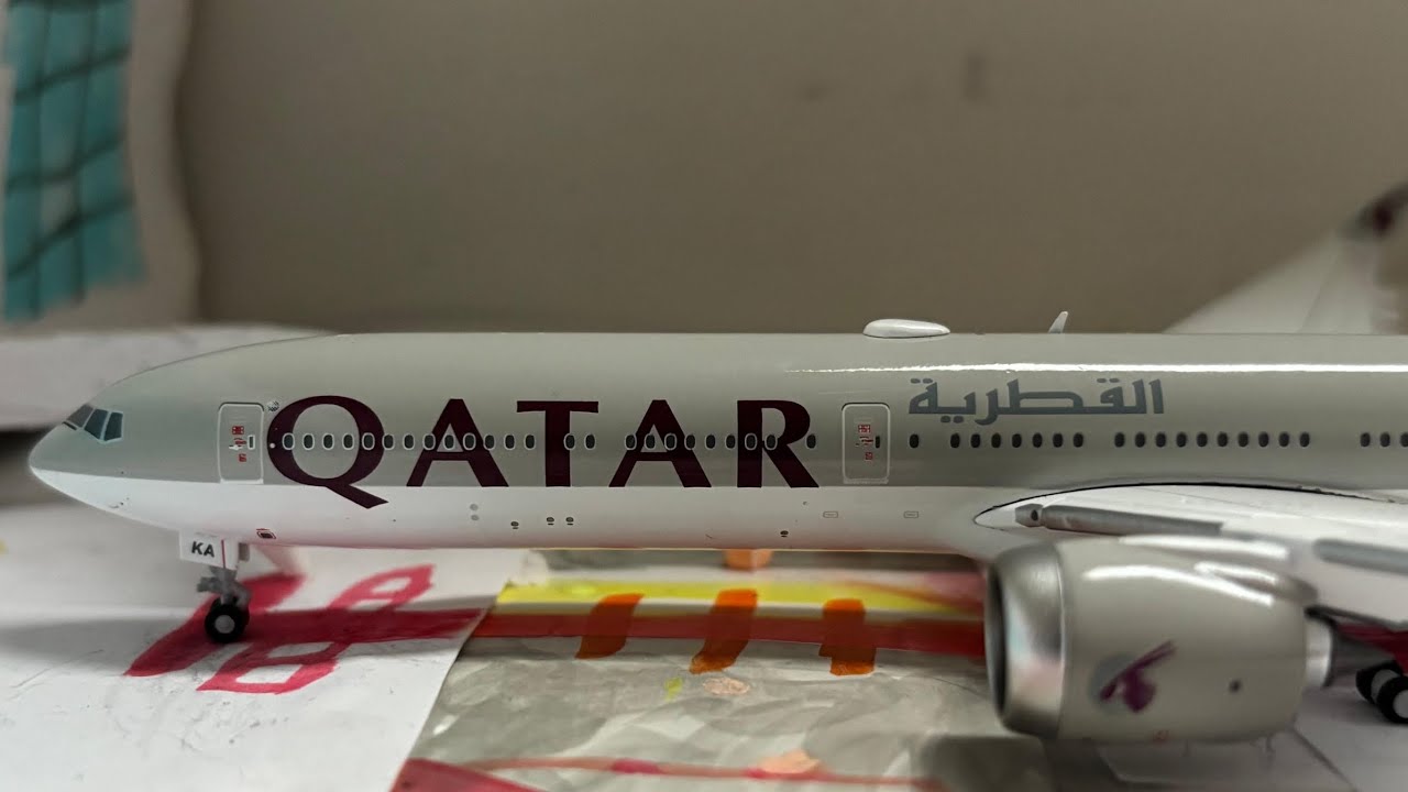 Qatar 777-9X model takes off from my model airport 