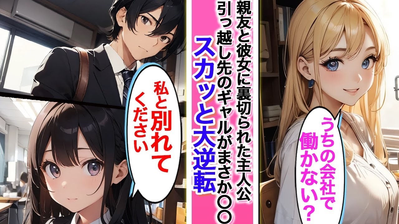 【スカッと】親友と彼女に裏切られた！引っ越し先のギャルがまさかの〇〇【AI漫画】