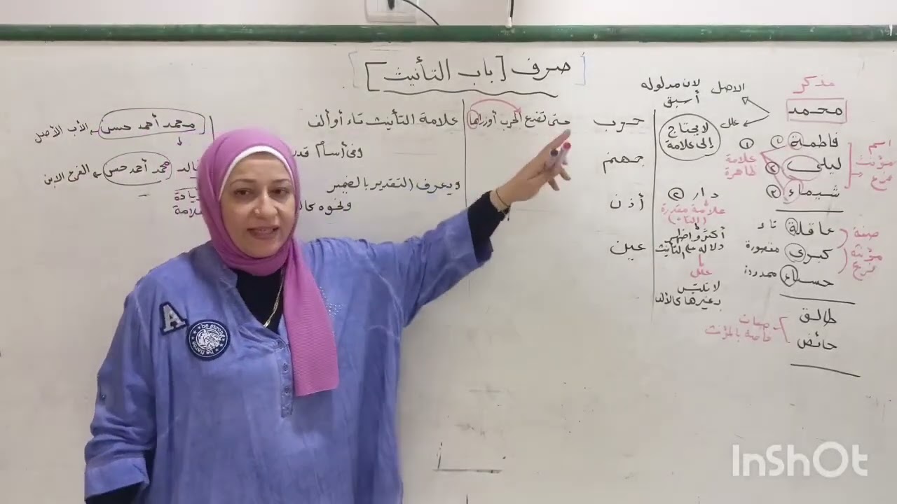 التأنيث وعلامته (الجزء الأول )وتدريبات \صرف \الصف الثاني العلمي و الأدبي \ترم أول \قناة الياسمين