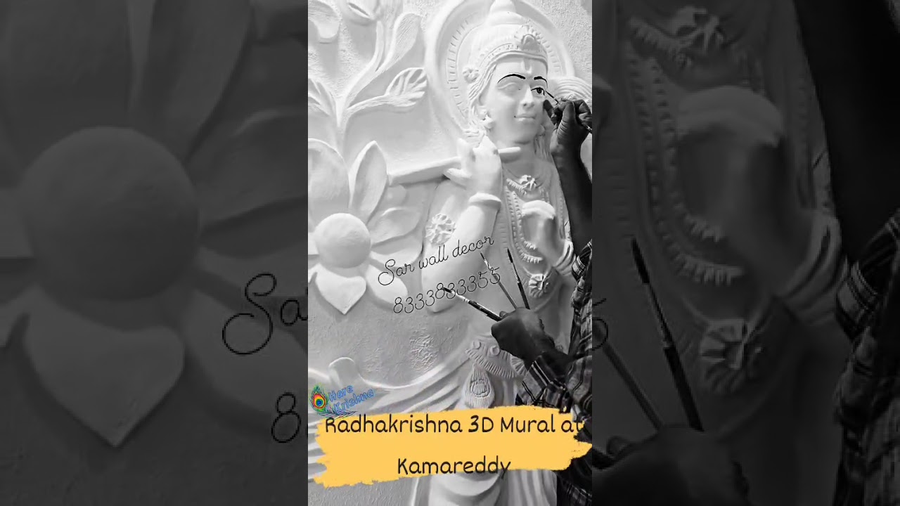 Radha Krishna wall mural 3d  floral wall art interior mural design