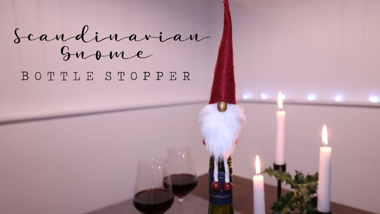 Scandinavian Tomte Nisse Christmas Gnome Bottle Stopper DIY Tutorial