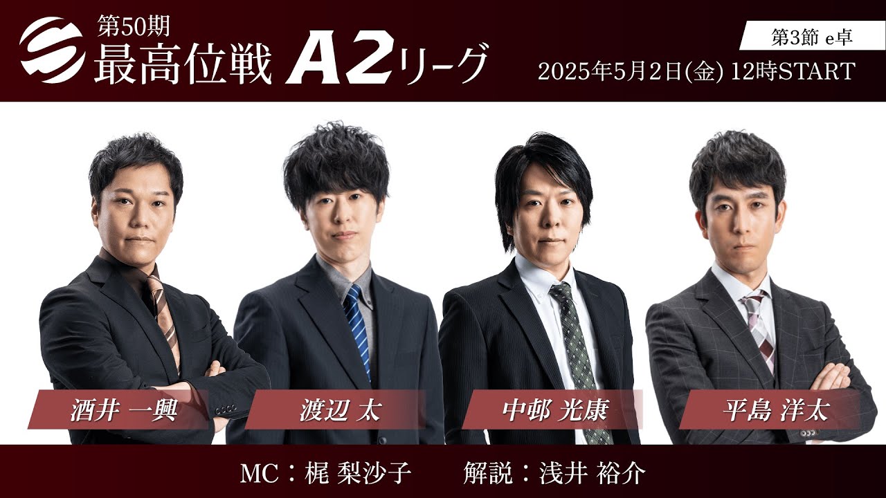 【麻雀】第50期最高位戦A2リーグ 第3節 e卓