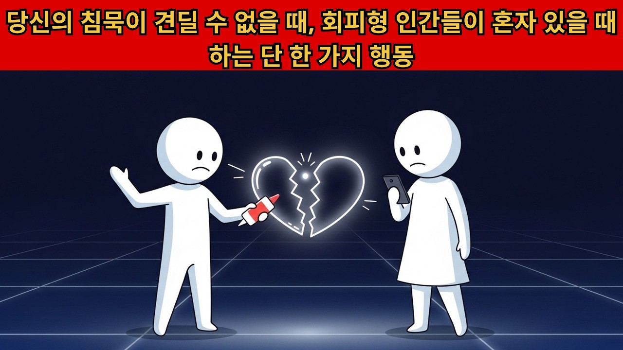 당신의 침묵이 견딜 수 없을 때, 회피형 인간들이 혼자 있을 때 하는 단 한 가지 행동