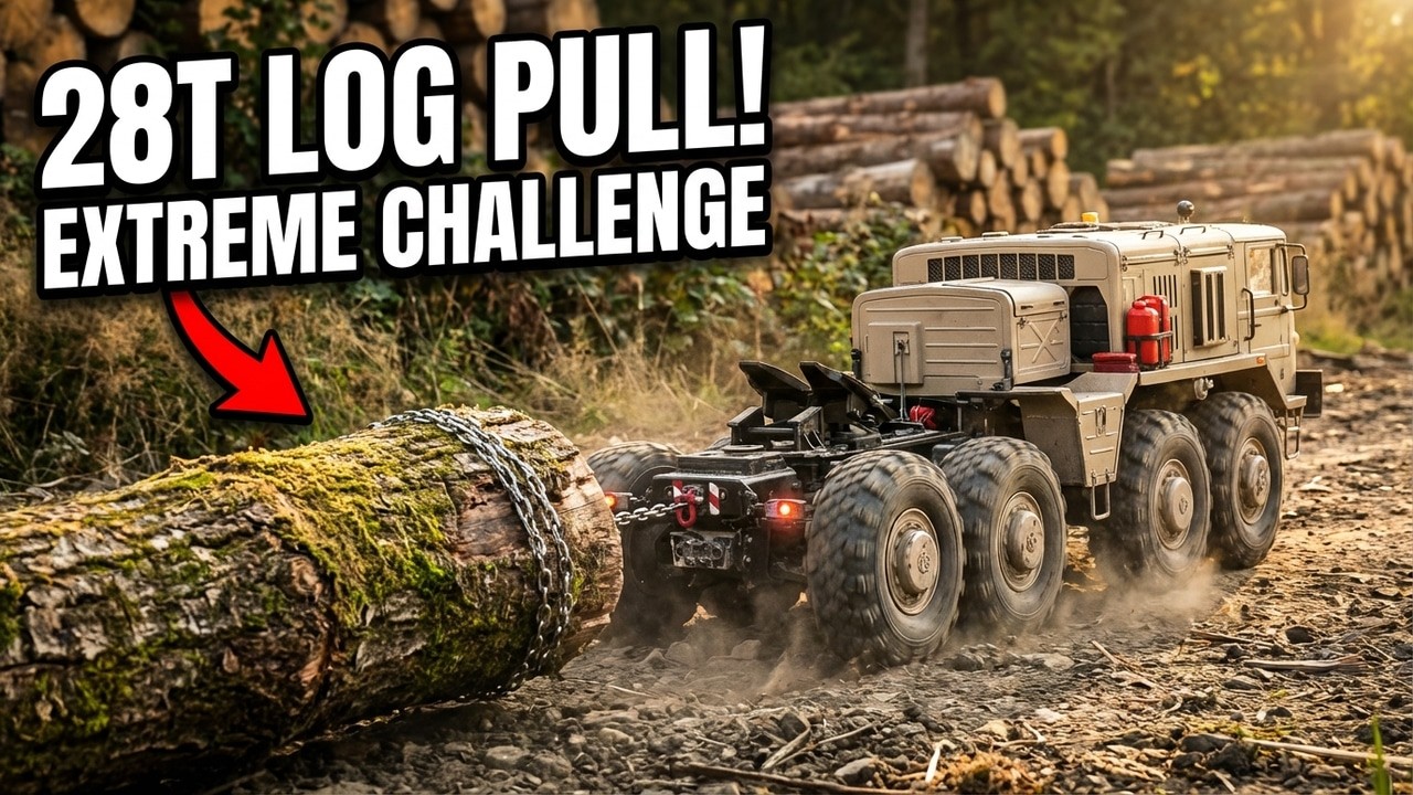 EXTREME LOGGING: Soviet MAZ-537 Pulling 28t Giant Log | Kinetic Traction Analysis | RC Live Action