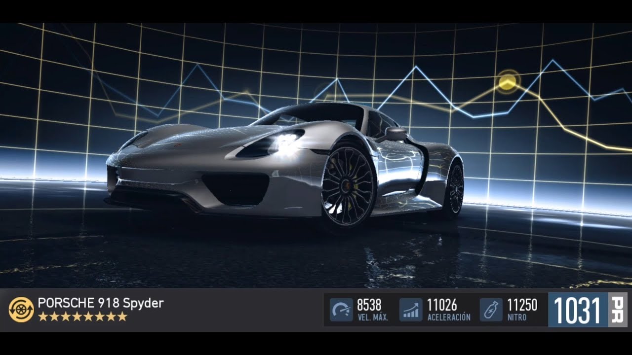 NFS No Limits: Porsche 918 Spyder max PR & tuning unlock