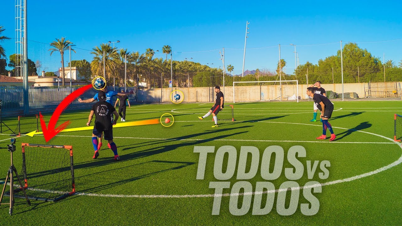 TODOS VS TODOS ¿Con 3 BALONES? ¡Retos de Fútbol! BRUTAL!!!