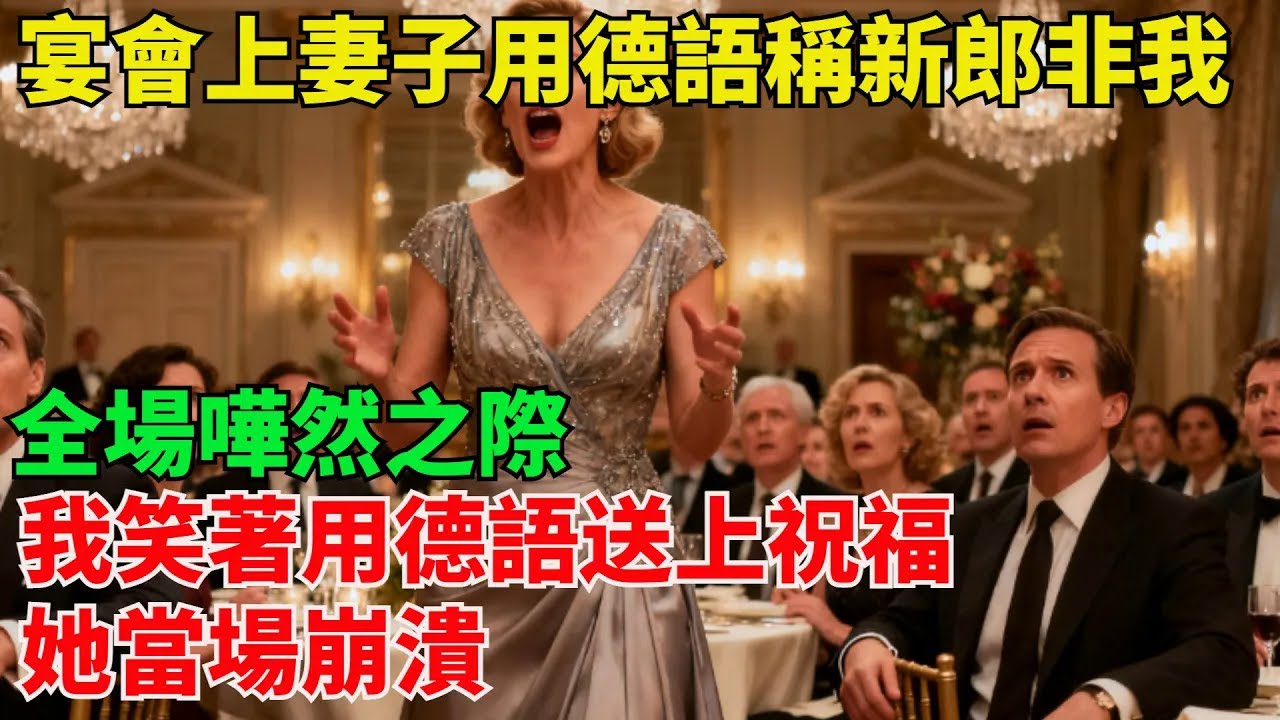 宴會上，妻子用德語宣稱新郎非我，全場嘩然之際，我笑著用德語送上祝福，她當場崩潰【清風與你】#激情故事#大彬情感#夢雅故事#小說#爽文