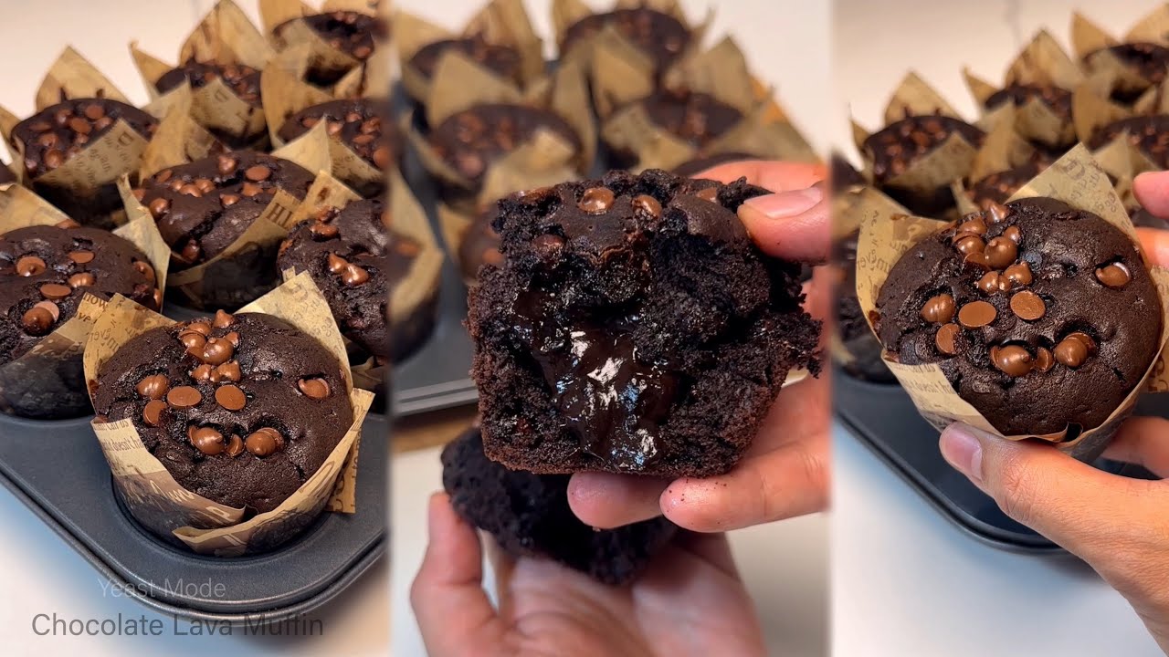 CHOCOLATE LAVA MUFFIN | Moist Triple Chocolate Muffin Recipe