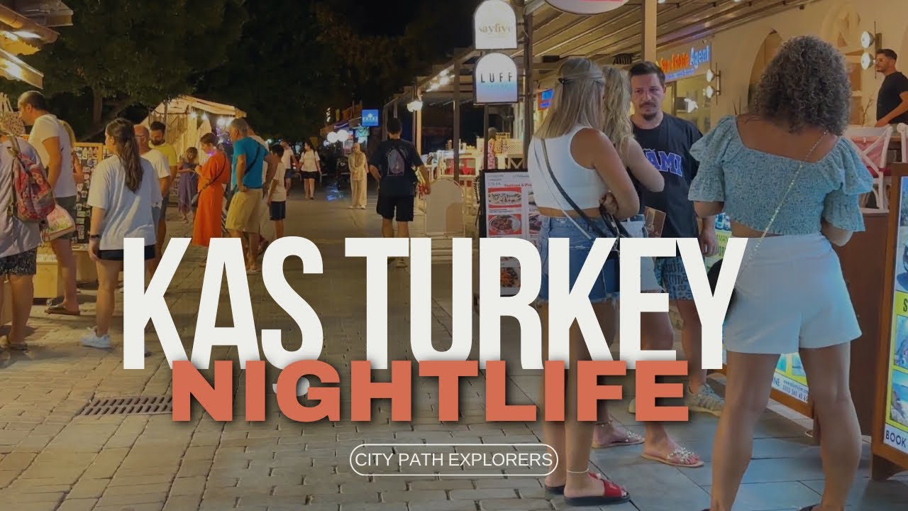 Kaş Nightlife Walking Tour 4K 🇹🇷 (Turkish Girls Enjoy Hot Summer Night) 2023
