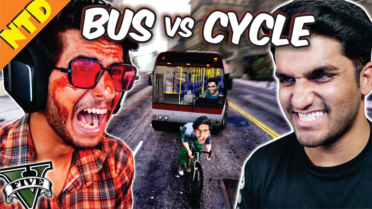 BUS vs CYCLE in GTA 5 ft. @NomiOPyt 😂😱