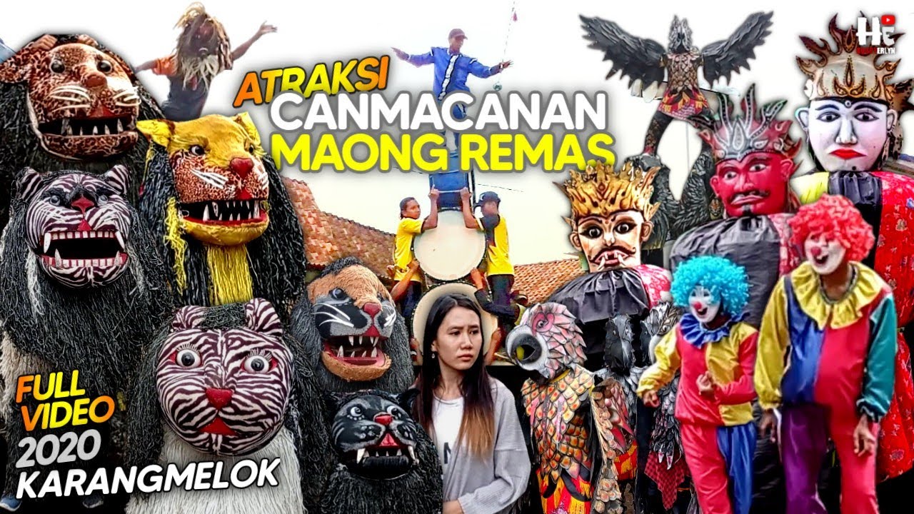 MAONG REMAS atraksi di karang melok - drumband can macanan - lion dance
