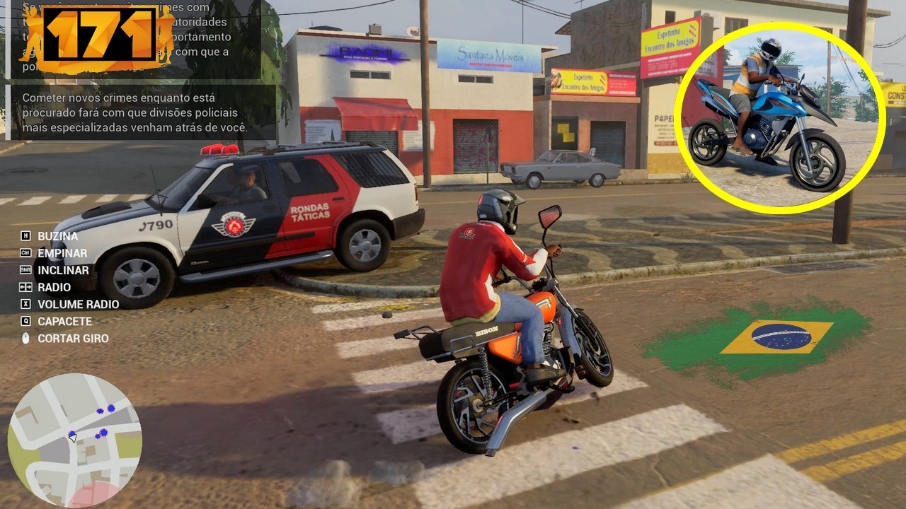 FUGA NA POLICIA DE MOTO E MOBILETE😎, 171, MOTOS DO BRASIL, GTA BRASILEIRO MELHOR QUE Brasil Tuning,