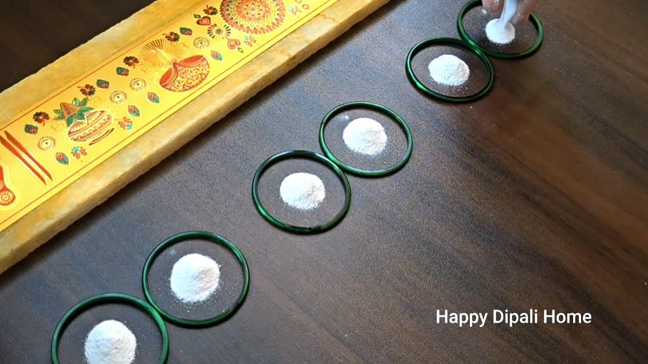 4 Border Rangoli Designs. Door side border rangoli. Kolam border muggulu. Festival kolam Friday. Art