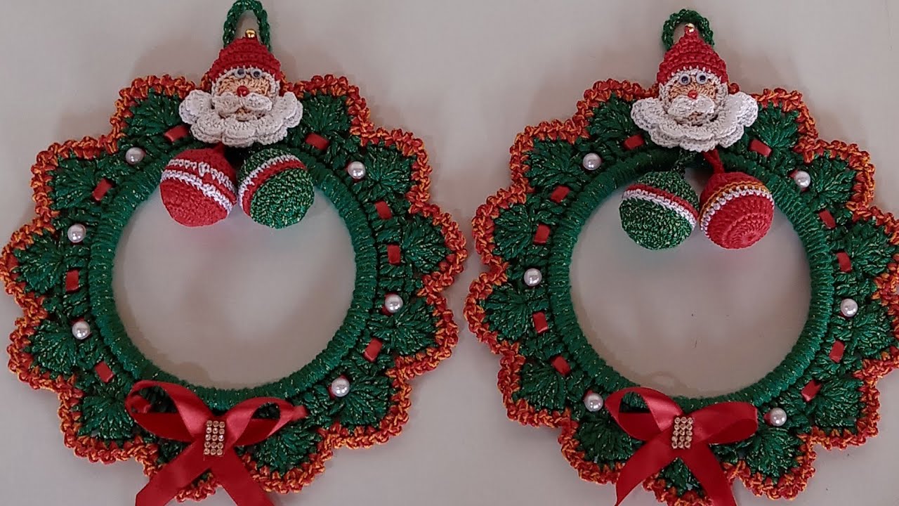 GUIRLANDA DE NATAL EM CROCHÊ 🎄- PASSO A PASSO - Valdenete crochê artes e reciclagem