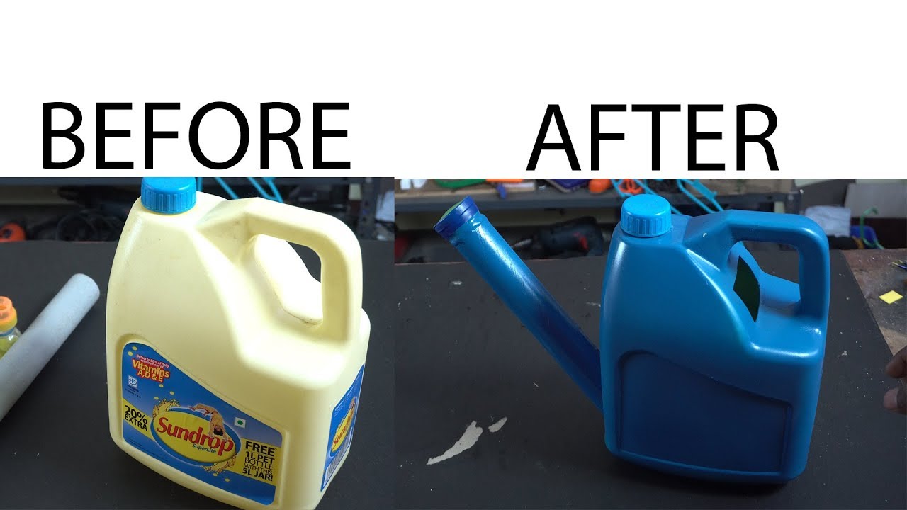 Make diy Watering can from oil can