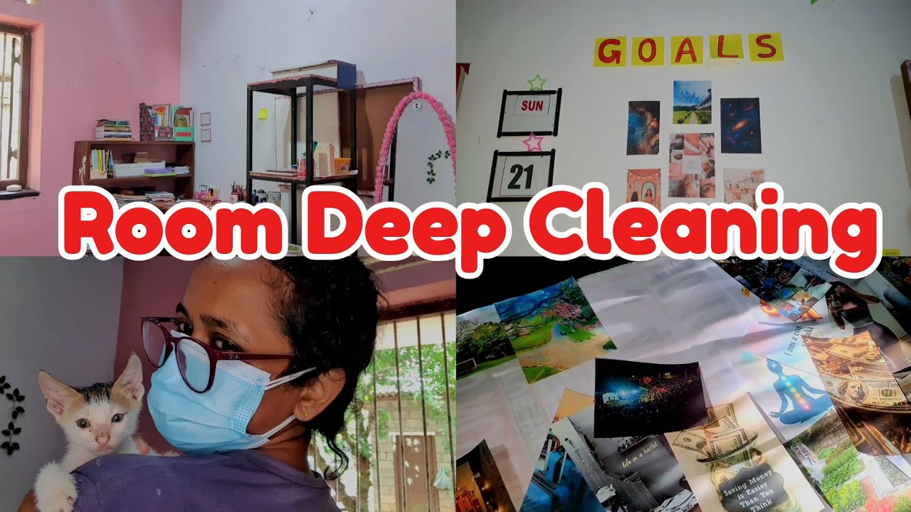 Room Deep Cleaning ❤🌻🧼🧹⏰ අවුරුද්දට ලෑස්ති වෙන්න 💛😌 #goals #cleaning #deepcleaning #relaxing #love 