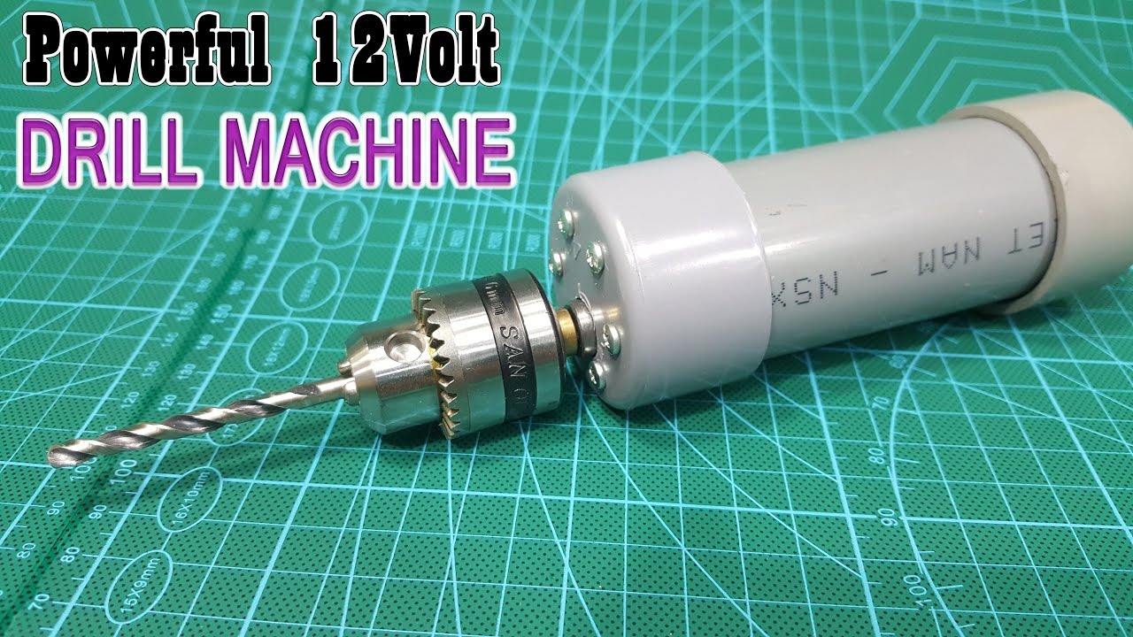 How to Make Powerful 12volt Drill Machine Using PVC Pipe