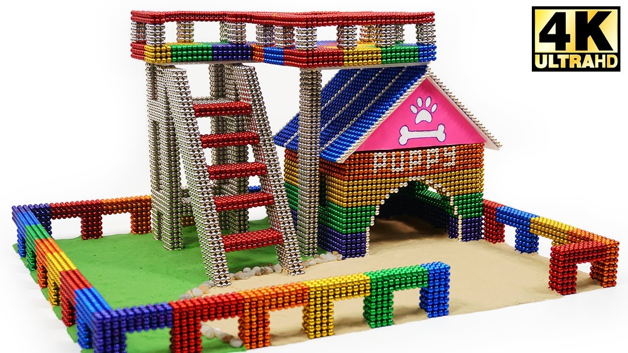 DIY - How To Build Amazing Puppy Dog House from Magnetic Balls (Magnet ASMR) | Magnetic Man 4K