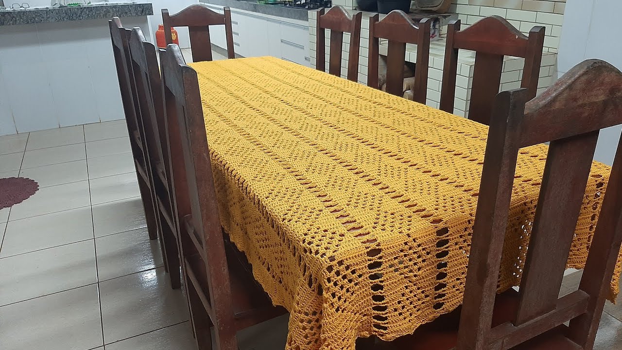 Vlog de produção de toalha de mesa dê crochê.