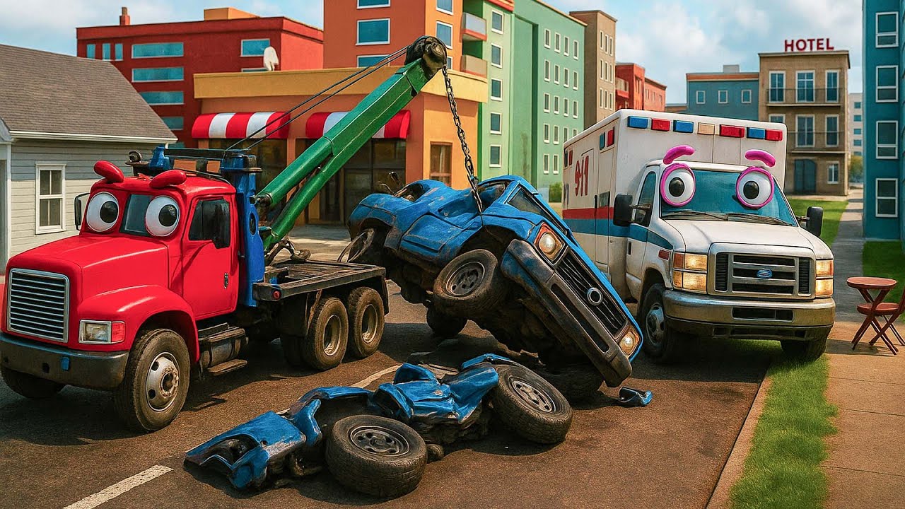 🚨 Crash Emergency! Tow Truck & Ambulance Team Up to Save the Day 🛠️🚑
