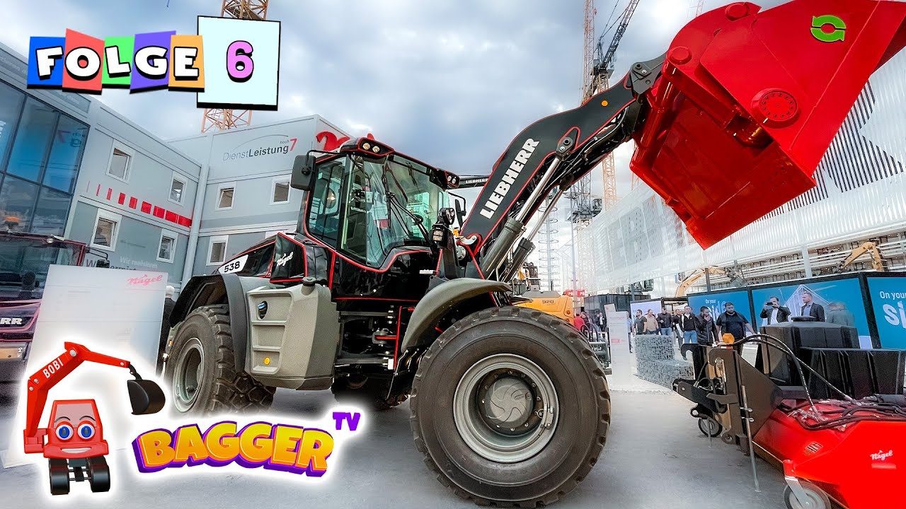 Bagger auf der BAUMA 🦺 Bagger f&uuml;r Kinder, Komatsu Radlader, Kipplaster & Mehr