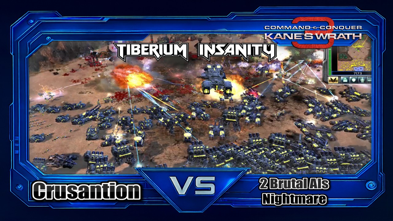 CNC 3 KW Tiberium Insanity v3.3 mod GDI vs 2 Brutal AIs - Nightmare (Nod)