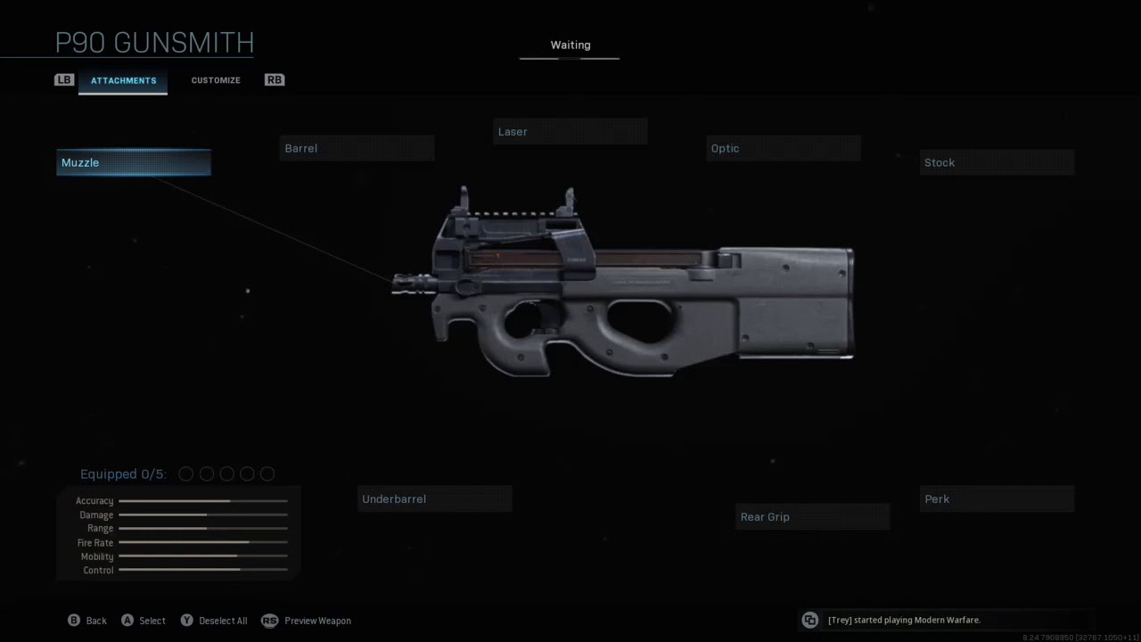 P90 All Attachments Call of Duty Modern Warfare