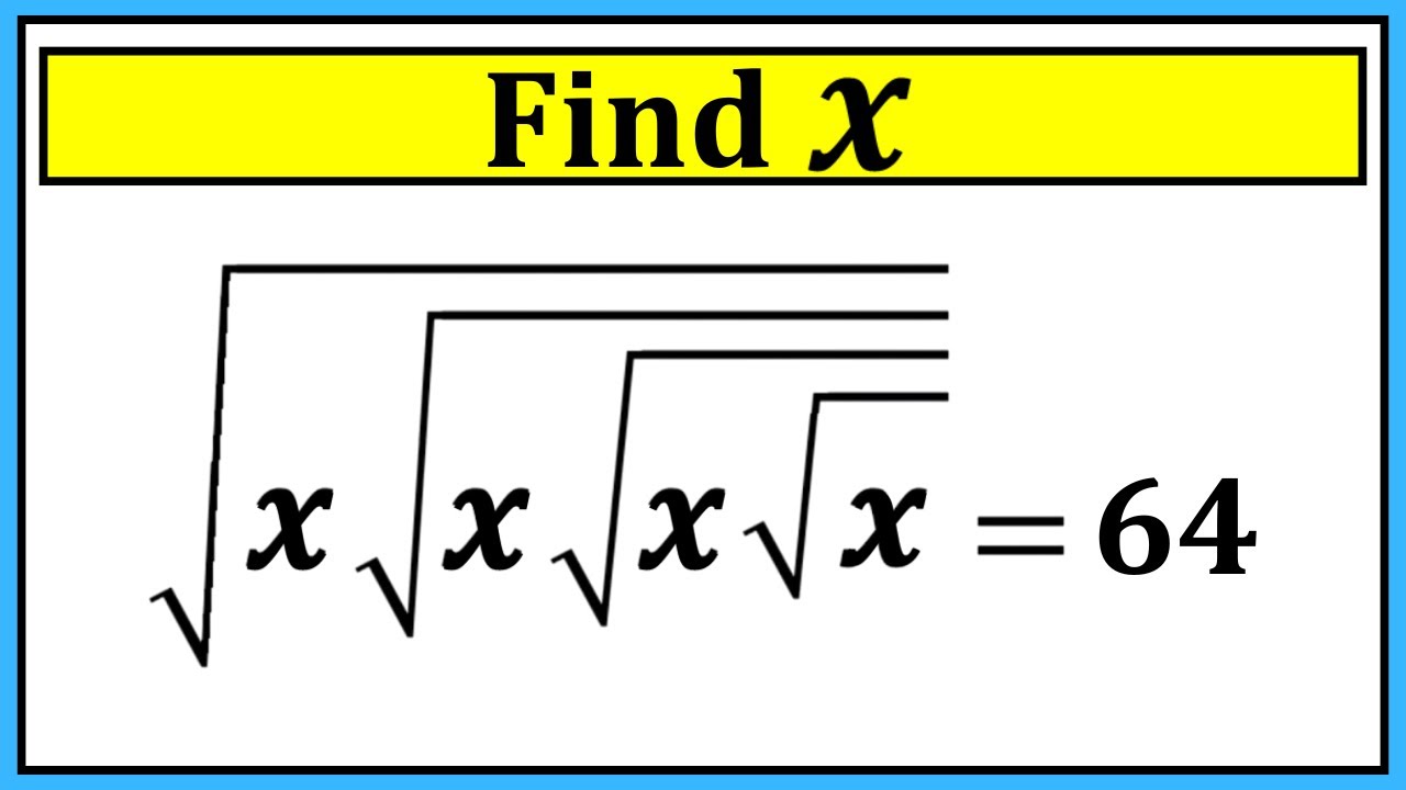 Nice Square Root Math Simplification | Find the Value of X |Algebra