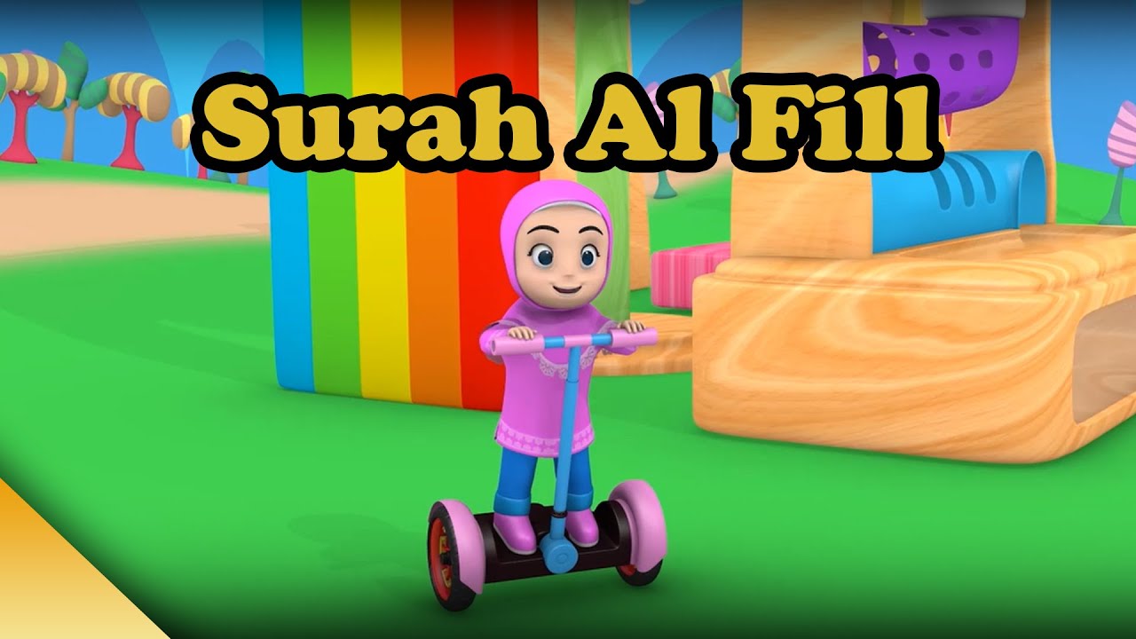 Murottal Juz 30 Surah Al Fil With Colorful Turtle Surfing Animation