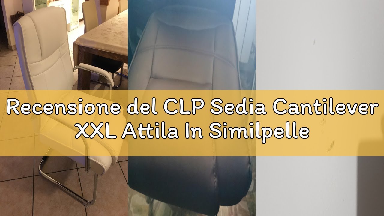 Recensione del CLP Sedia Cantilever XXL Attila In Similpelle I Sedia Studio Con Imbottitura E Bracci