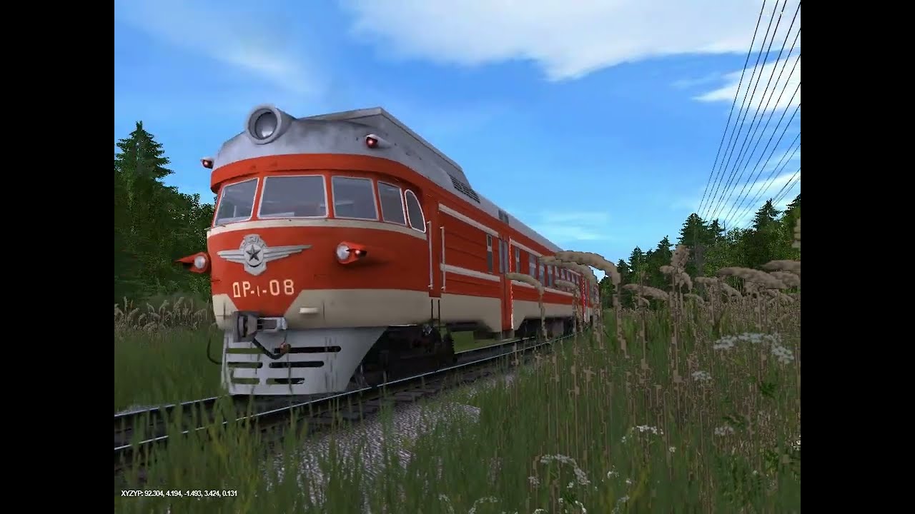 ДР1-08 на перегоне Светлополянск - Верхнекамская. Trainz 12.