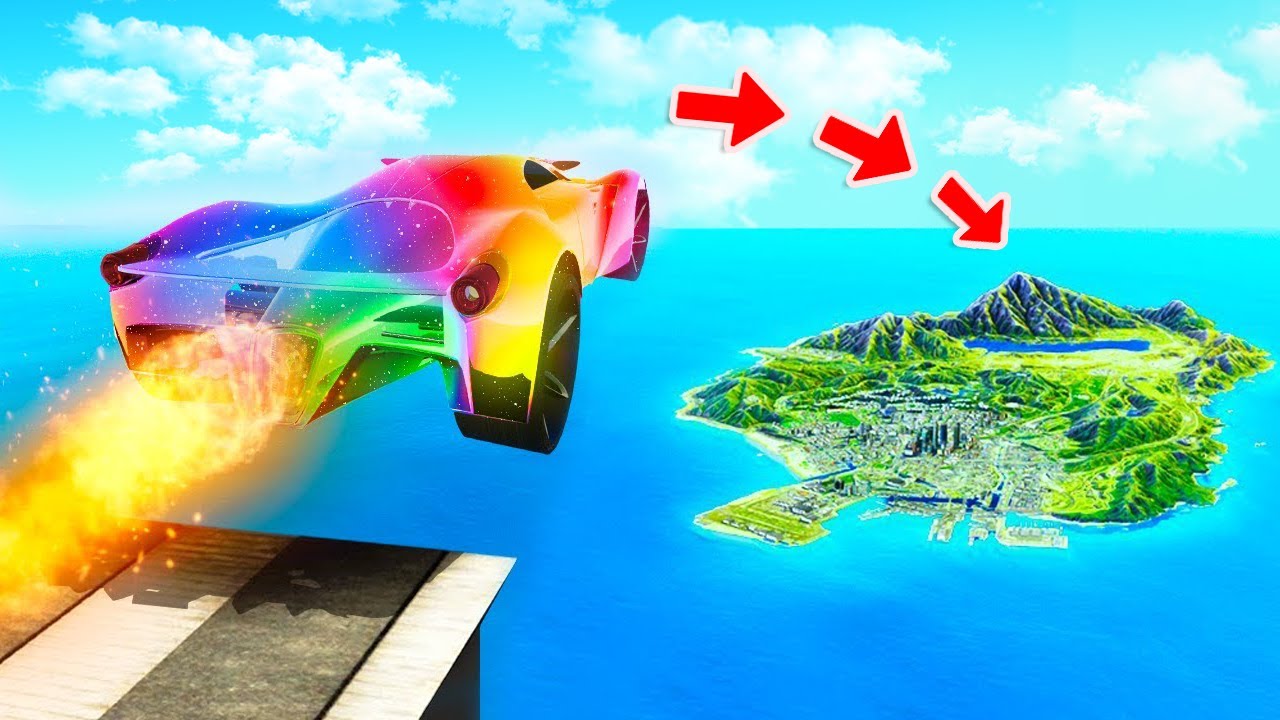 REGENBOGEN SPORTWAGEN AUTOS SPRINGEN über die STADT in GTA 5!