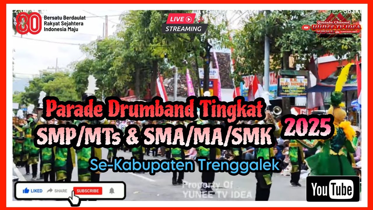 🔴 Live || Parade Drumband Tingkat SMP/MTs & SMA/MA/SMK Se-Kabupaten Trenggalek || 2025
