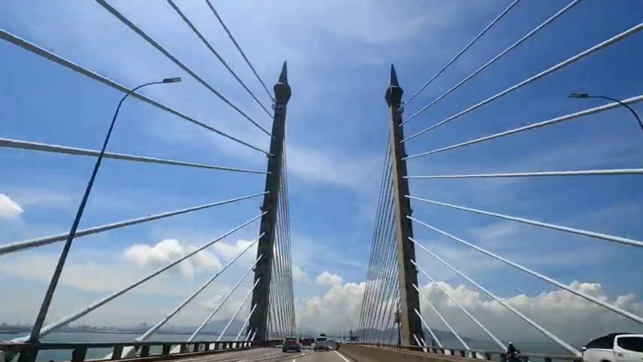 [4K] Driving Across The First Penang Bridge | Gelugor | Perai | Malaysia | Blue Sky | MCO 3.0