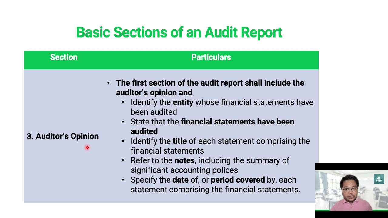ASR-10 (Part 1) The Auditor's Report