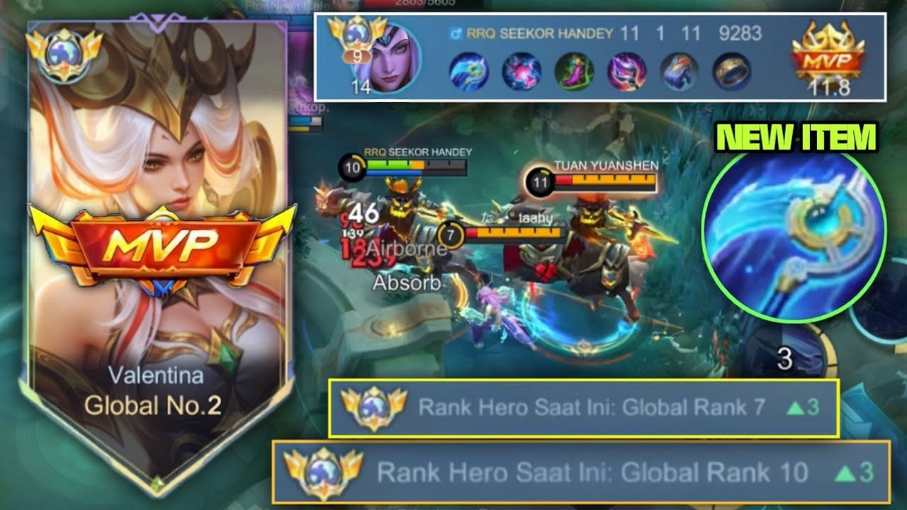 VALENTINA HANDEY MODE PUSH MMR PAKE BUILD BARU!! OTW TOP GLOBAL 1 VALENTINA - MOBILE LEGENDS