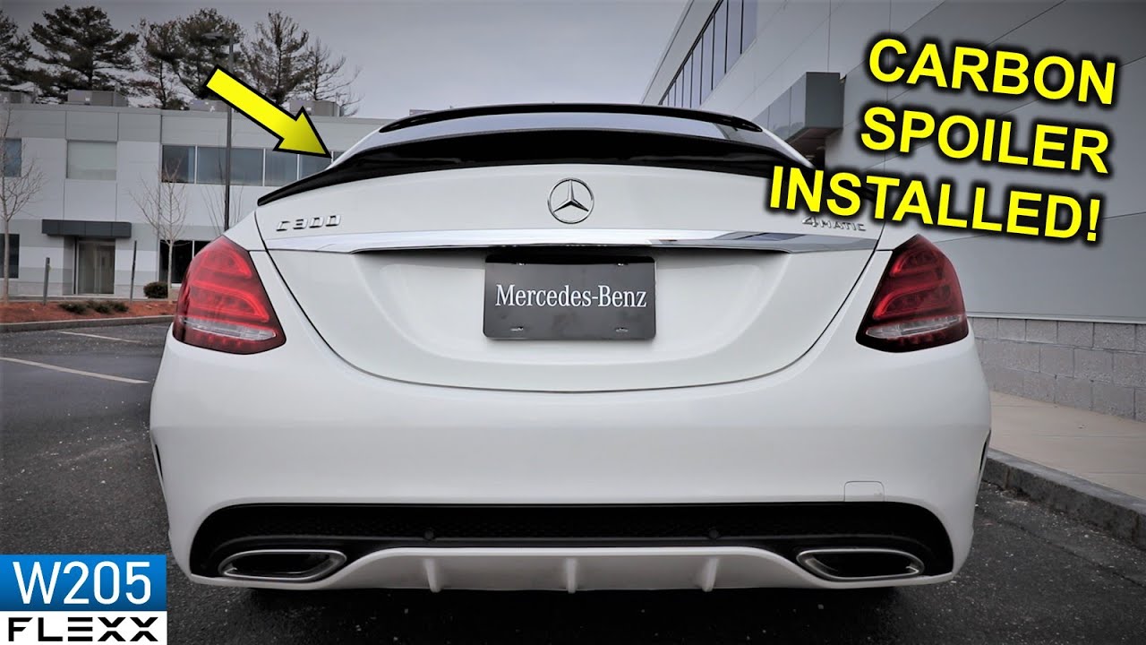 The Mercedes W205 C-Class gets a CARBON FIBER SPOILER and it's DOPE!