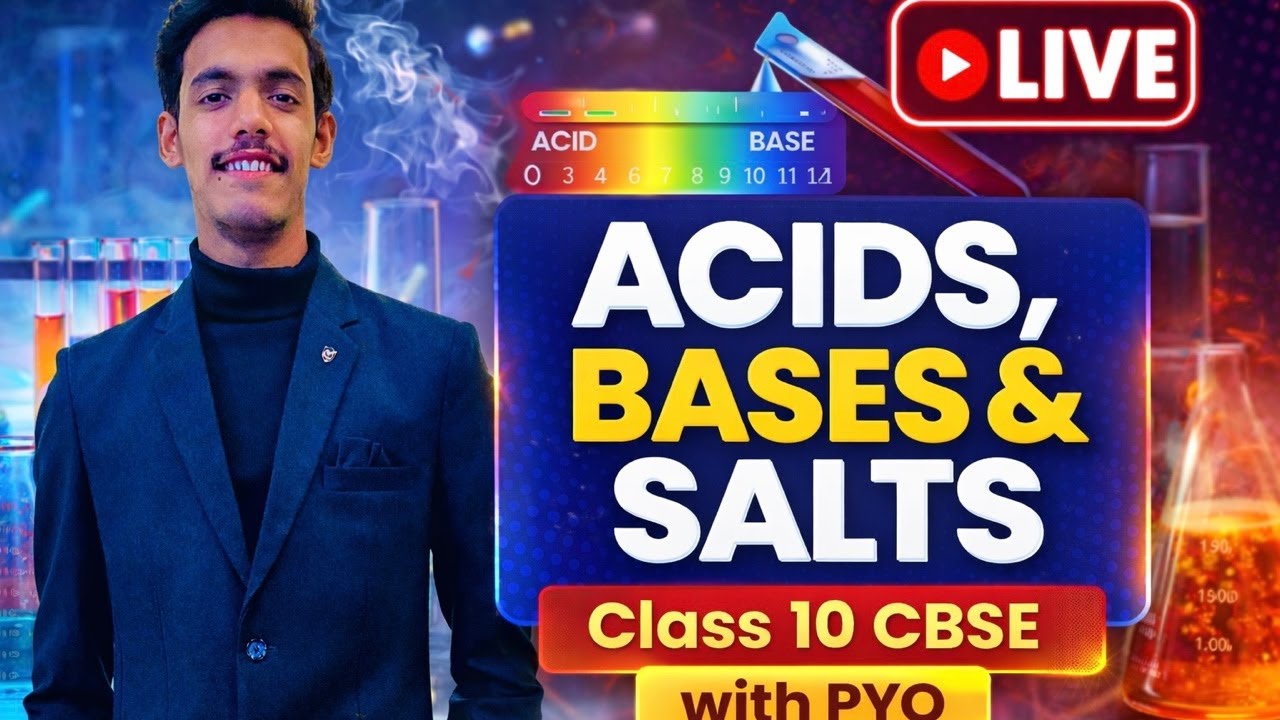 🔴 LIVE Class 10 Science | Acids, Bases & Salts | CBSE Boards 2026 | With PYQ