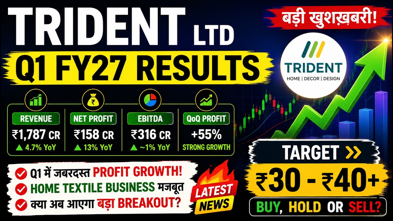 Trident Ltd Q1 Results FY27 | Latest News Today | Share Target ₹40? | Buy or Sell Now?