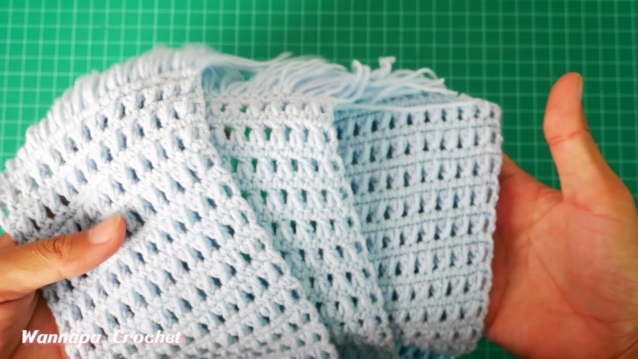 How to Knit a Scarf for Beginners Step By Step / ถักผ้าพันคอง่ายๆ ทีละขั้นตอน - Wannapa Crochet