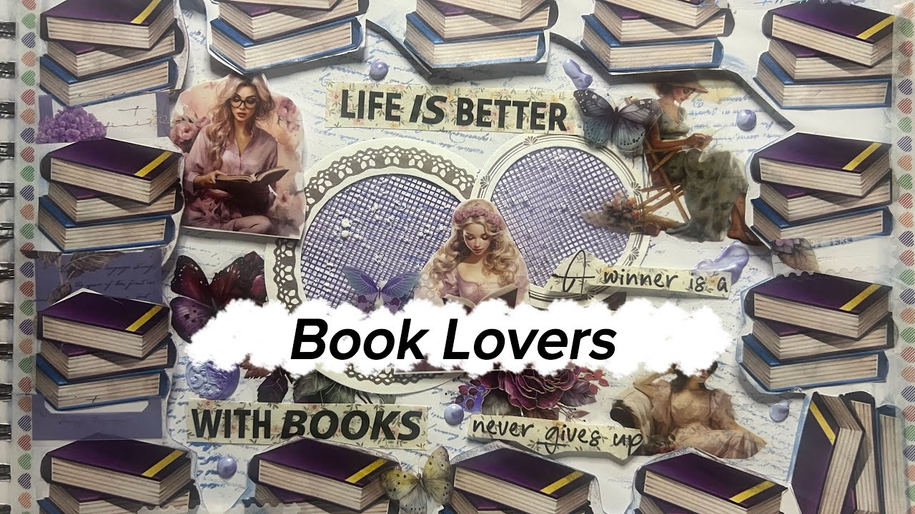ASMR Bookish Journal With Cozy Reading Vibes 📚✨ | Creative Scrapbook Page Ideas #art #booklover 