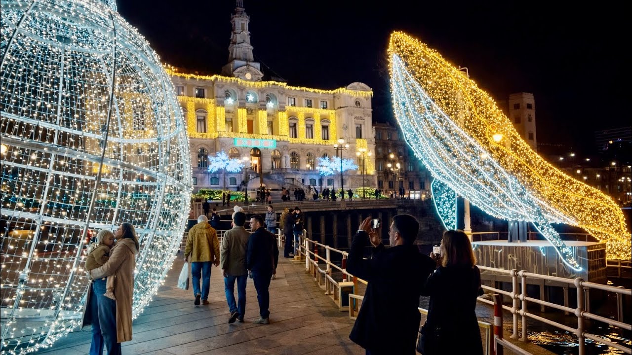 Бильбао на Рождество 🎄 Самая волшебная праздничная атмосфера в Испании 🇪🇸 Рождество под пальмами