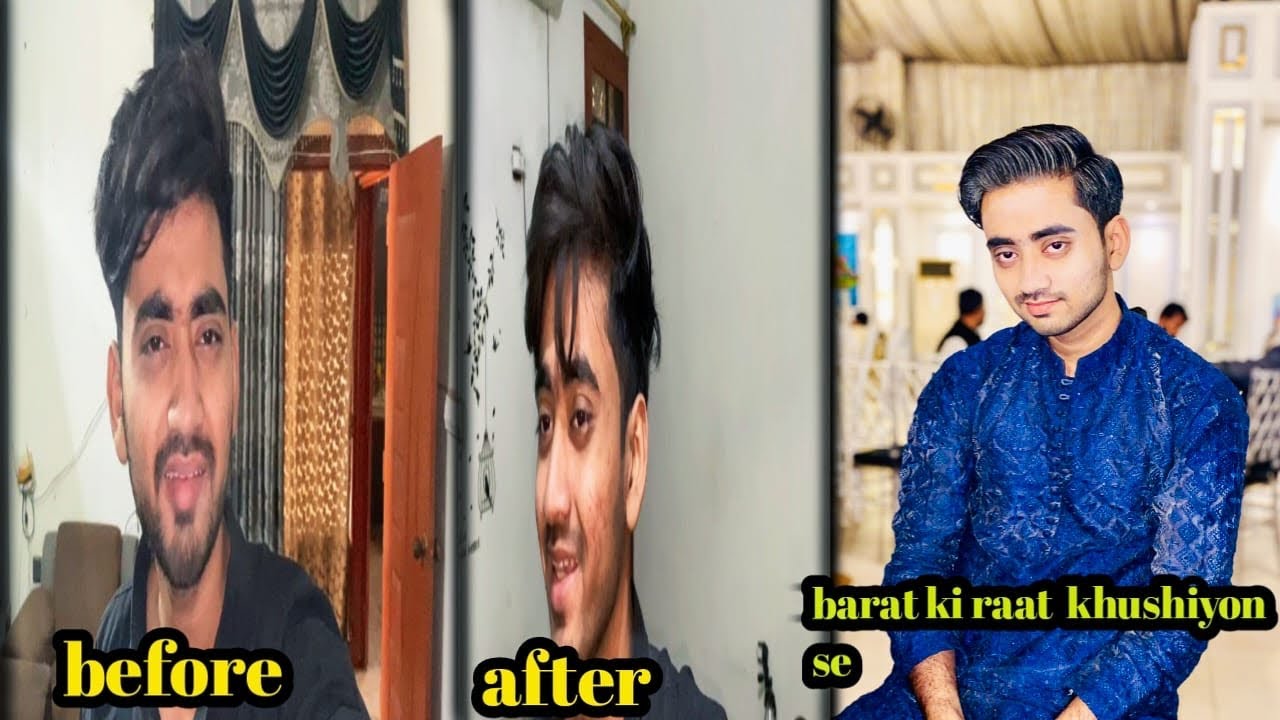 Barat ki raat khudhiyon se khalah ke bete ki shaadi 😊…II before and after 