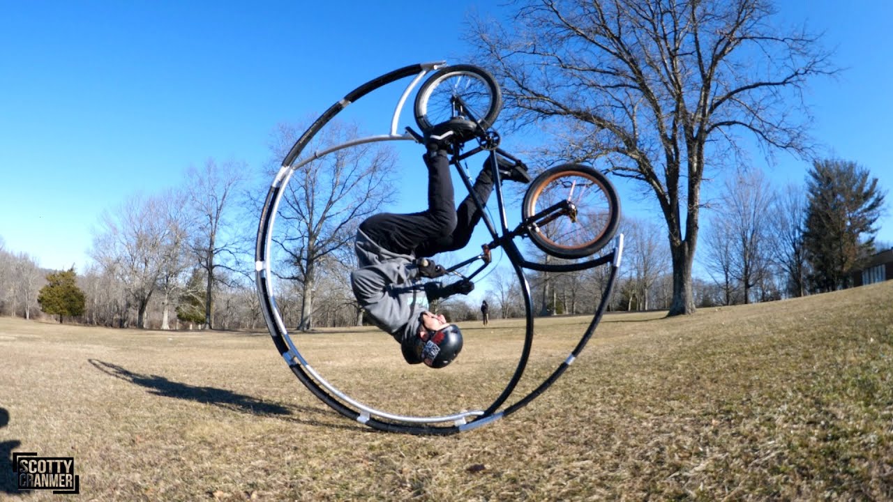 Roller Coaster Bike Rolls Down A Hill As Many Times As Possible!