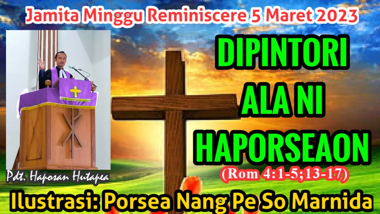 Jamita Minggu 5 Maret 2023, Rom 4:1-5, 13-17, Dipintori Ala Ni Haporseaon  @haposanhutapea