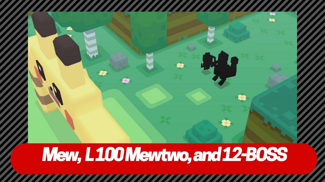 Pokémon Quest Mew, L100 Mewtwo, and 12-BOSS
