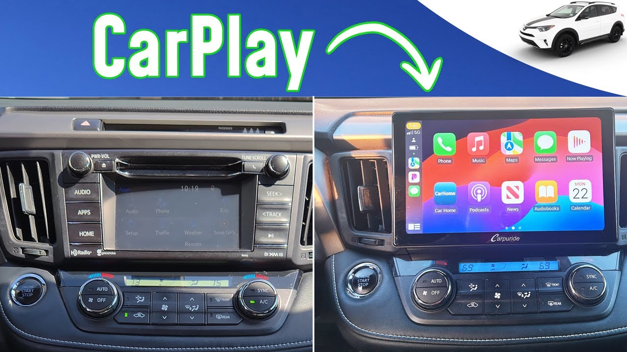 Обновление радио RAV4 с помощью CarPlay и Android Auto (2013-2018)