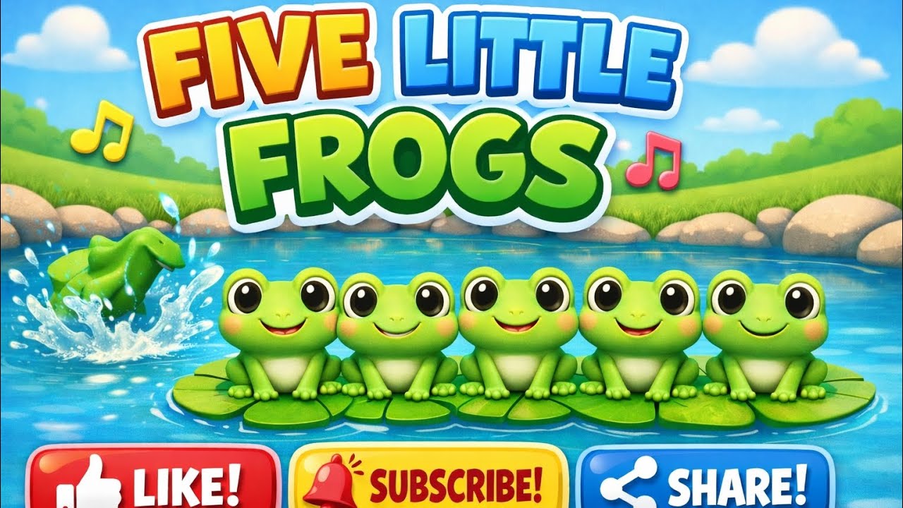 FIVE LITTLE FROGS 🐸 | 3D Animated Nursery Rhyme for Kids | Counting Song | #cartoon #shortfilm 
