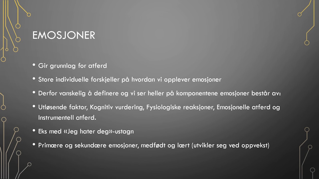 (Psykologi 1) - Kapittel 5 – Behov og emosjoner