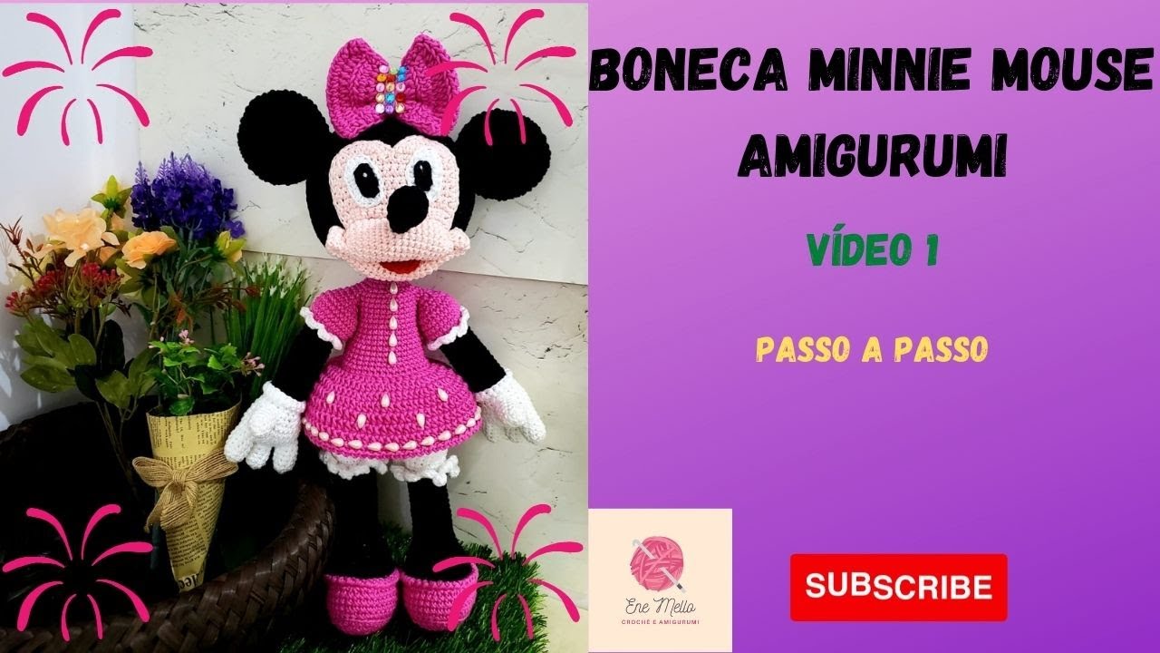 💧BONECA MINNIE MOUSE AMIGURUMI - VÍDEO 1 (PASSO A PASSO)